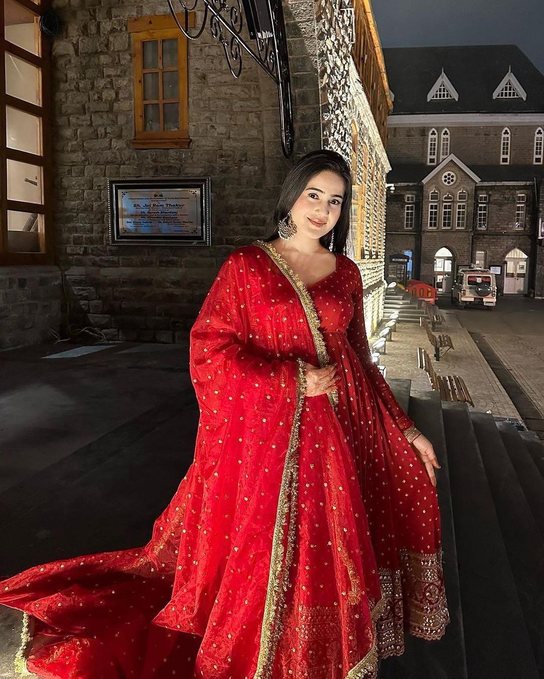 Outstanding Red Color Sequence Work Anarkali Gown by My Store