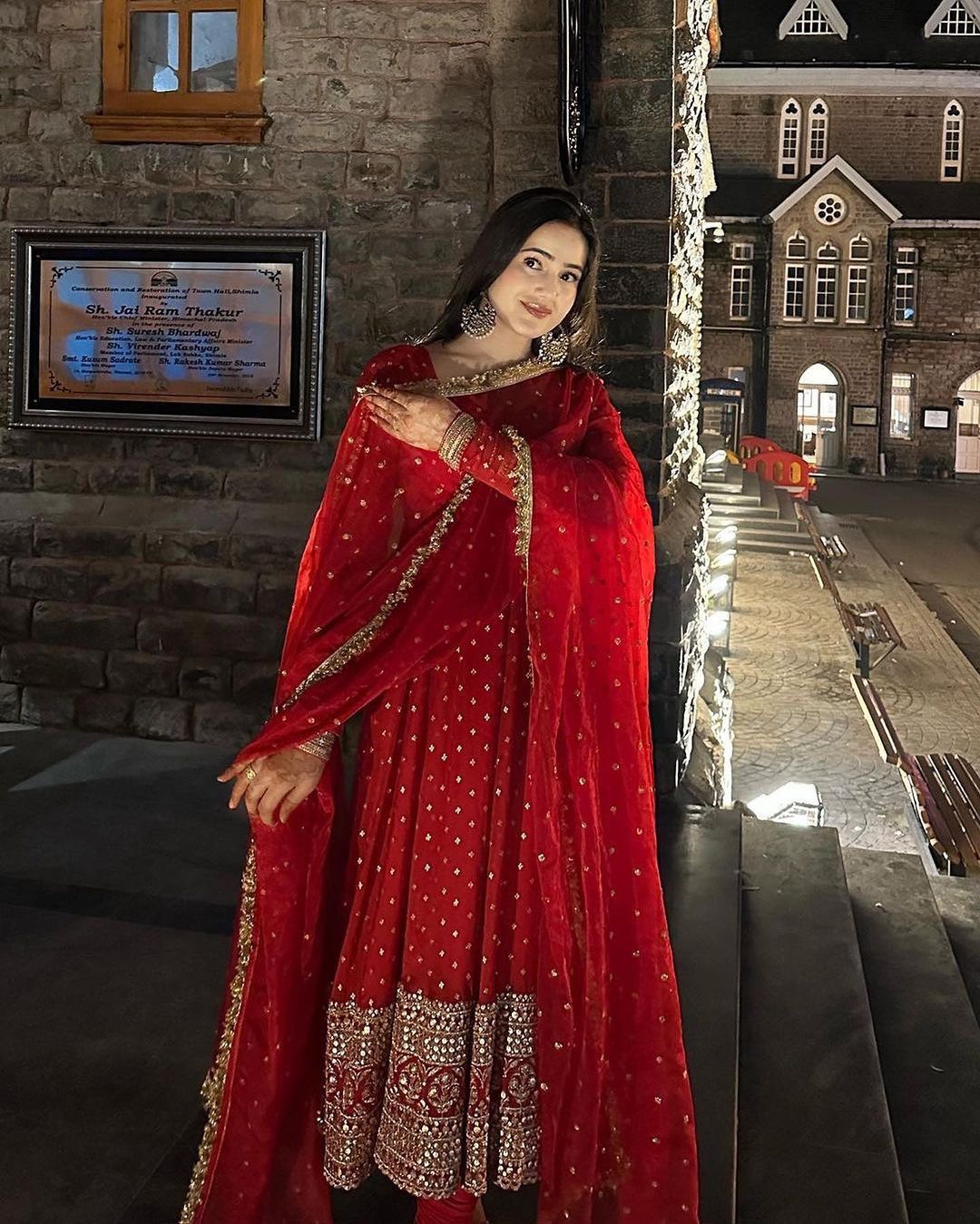 Outstanding Red Color Sequence Work Anarkali Gown by My Store