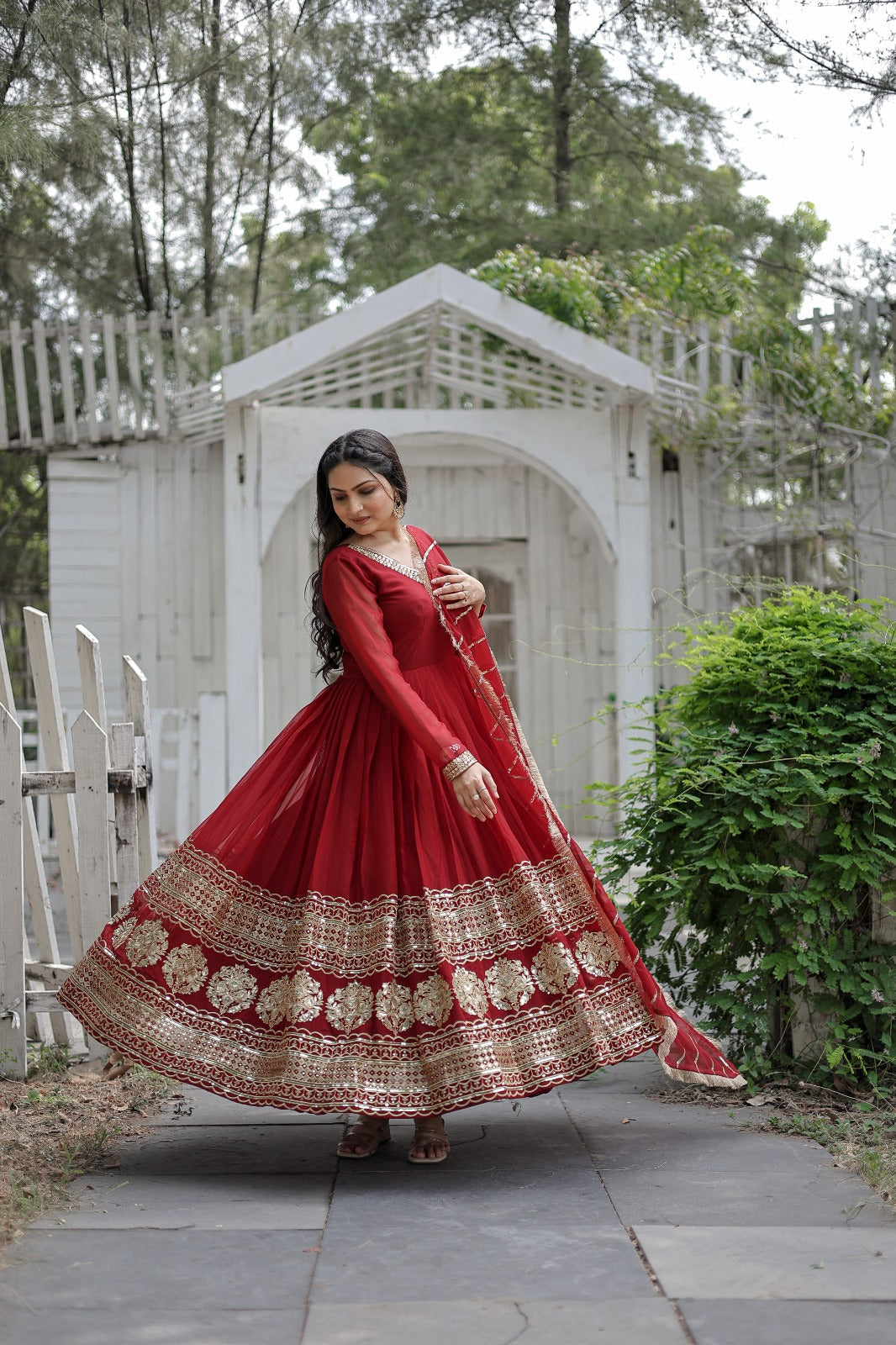 Captivating Maroon Color Gown With Ravishing Dupatta by My Store