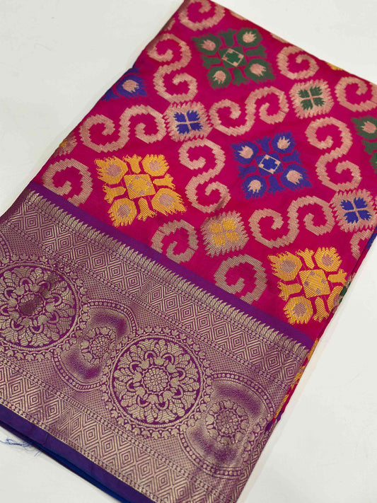 Rani Meenakari Banarasi Katan Silk Saree by My Store