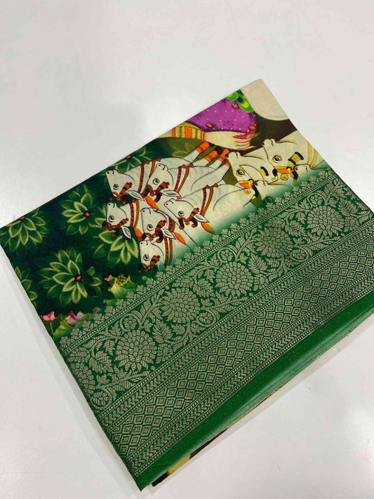 Pichwai Pure Viscose Dola Saree by My Store