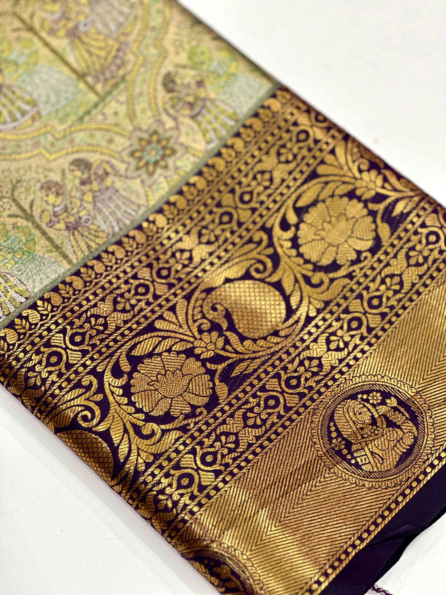 Purple Dharmavaram Silk Saree by My Store