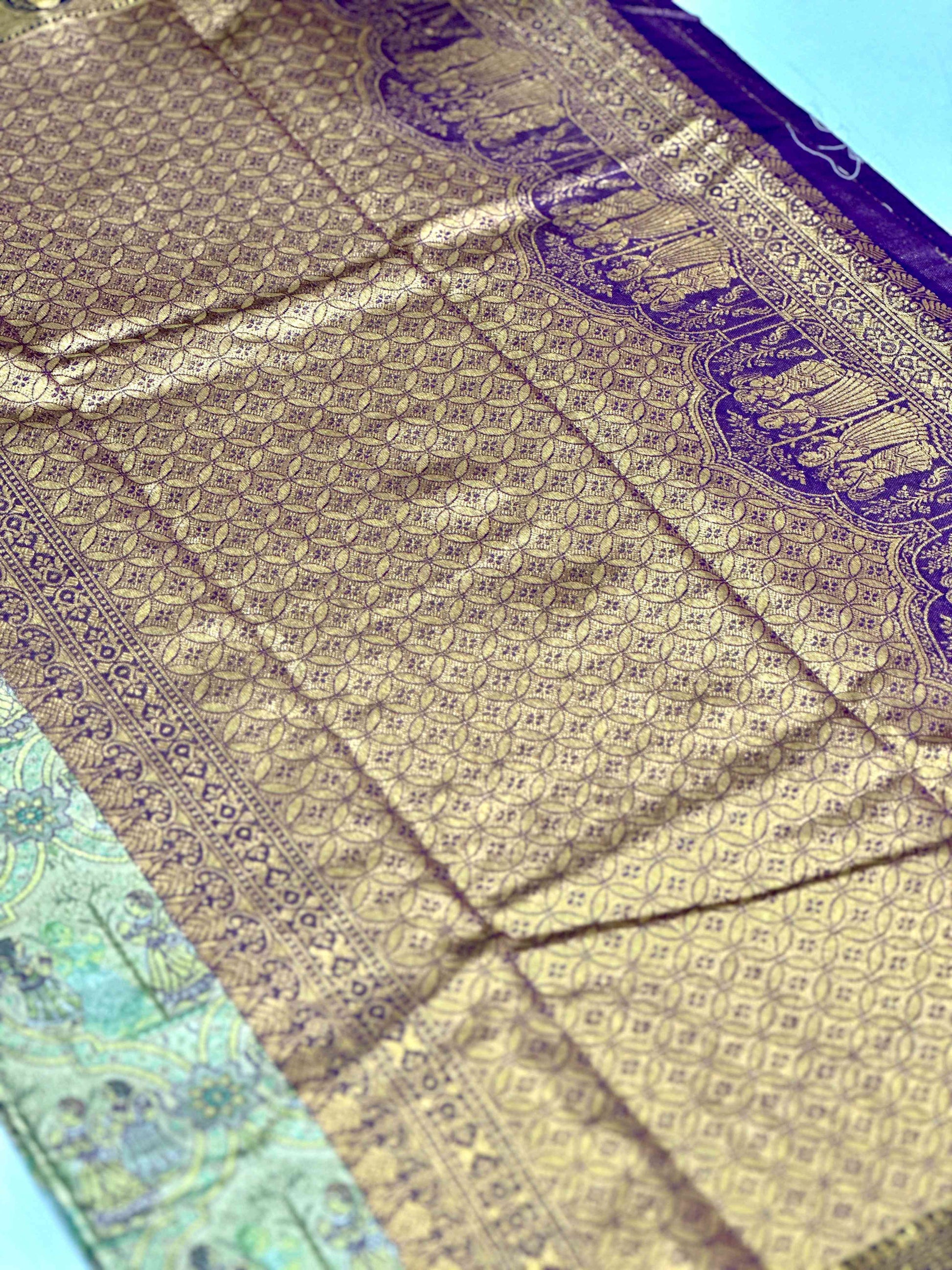 Purple Dharmavaram Silk Saree by My Store