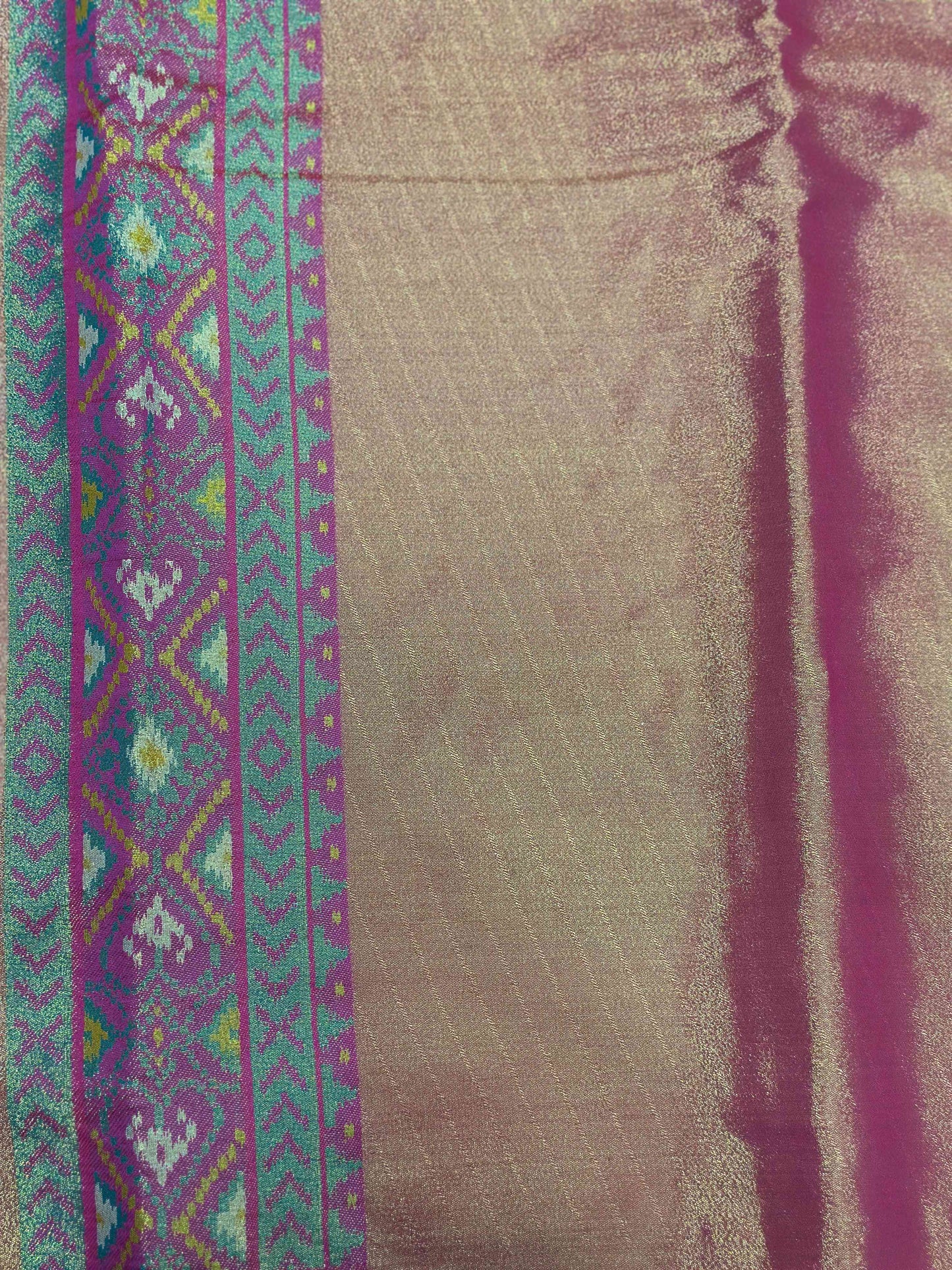 Yellow Double Ikkat Semi Silk Patola