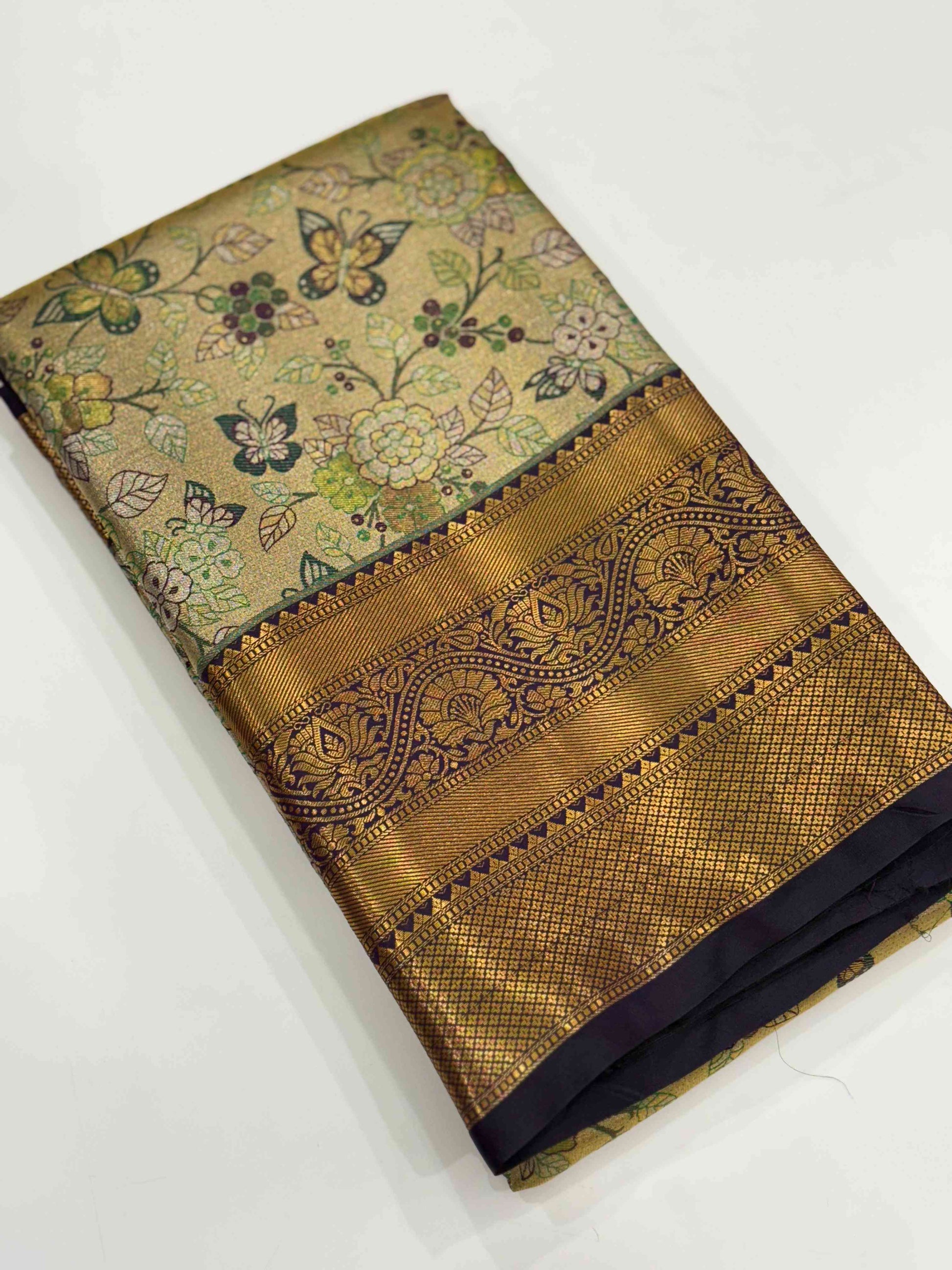 Purple Dharmavaram Butterfly Silk Saree by My Store