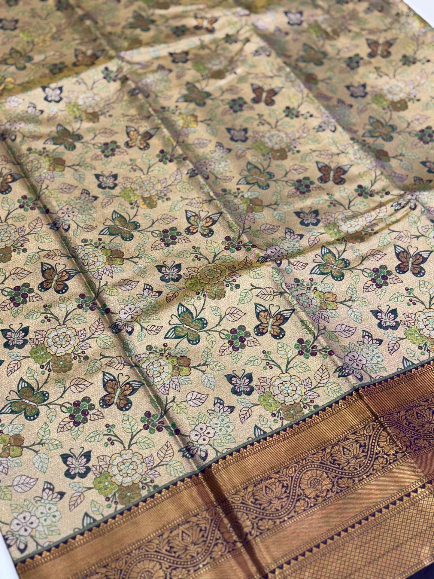 Purple Dharmavaram Butterfly Silk Saree by My Store