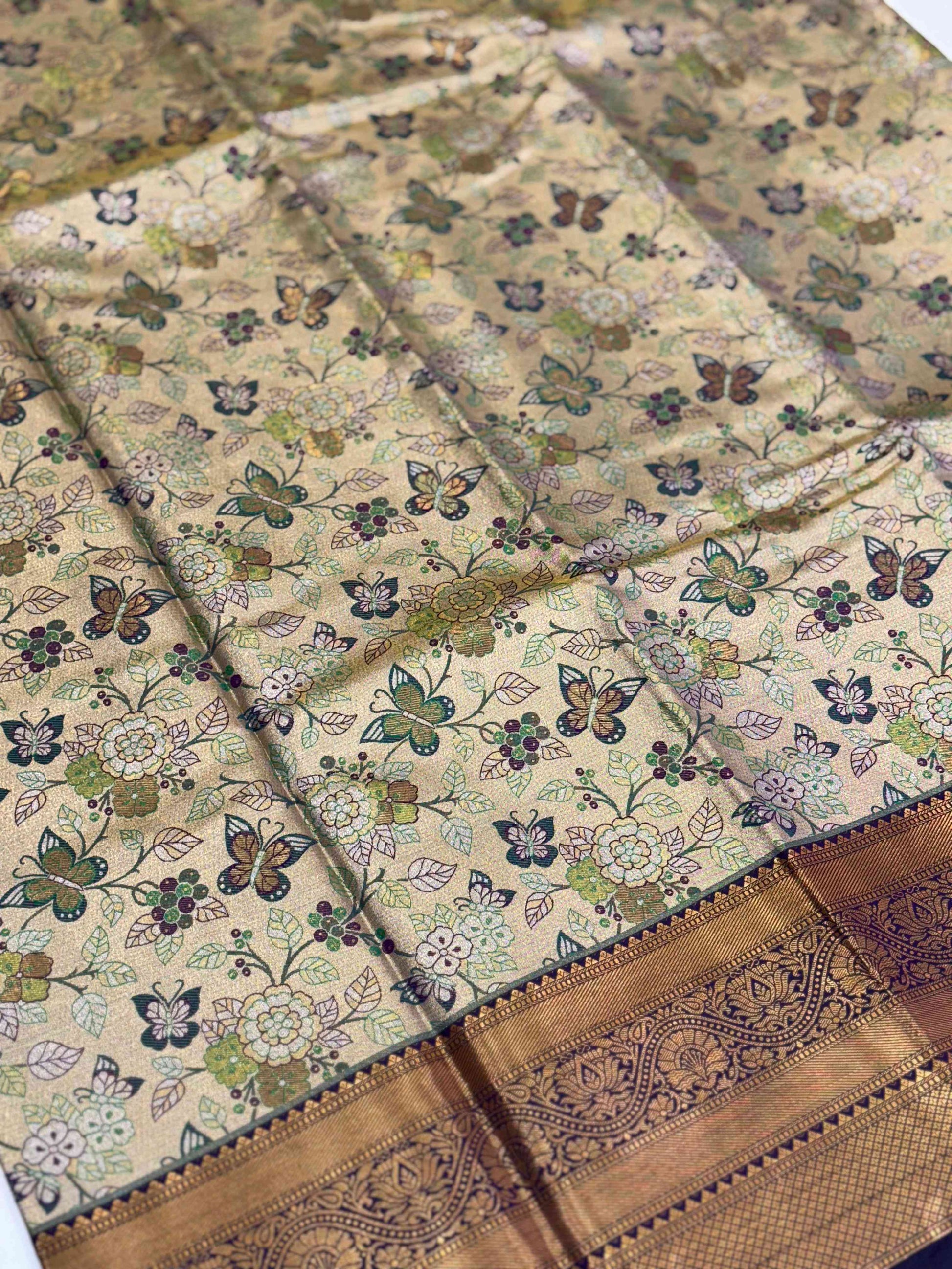 Purple Dharmavaram Butterfly Silk Saree by My Store