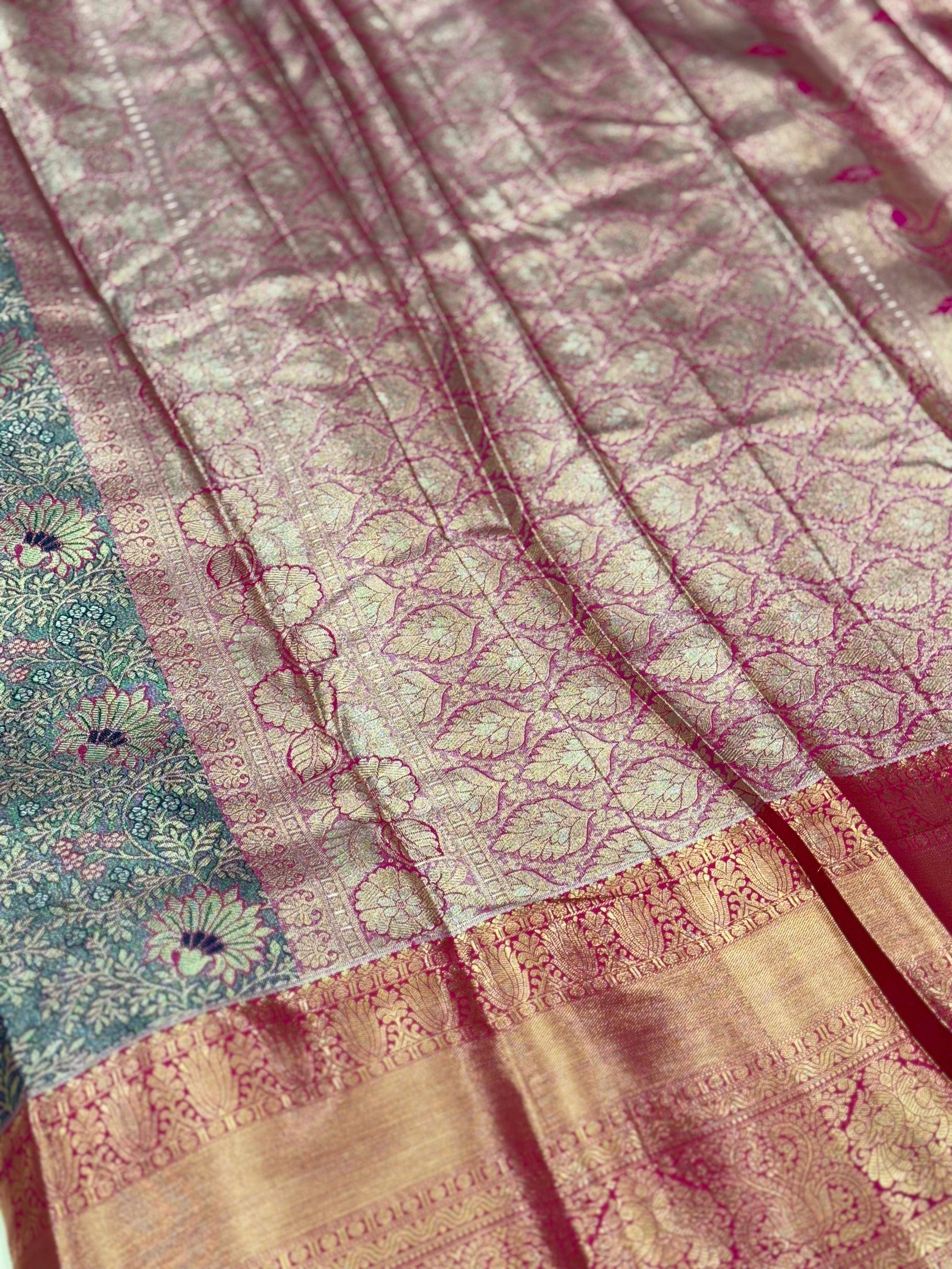 Rich Green Dharmavaram Silk Saree by My Store