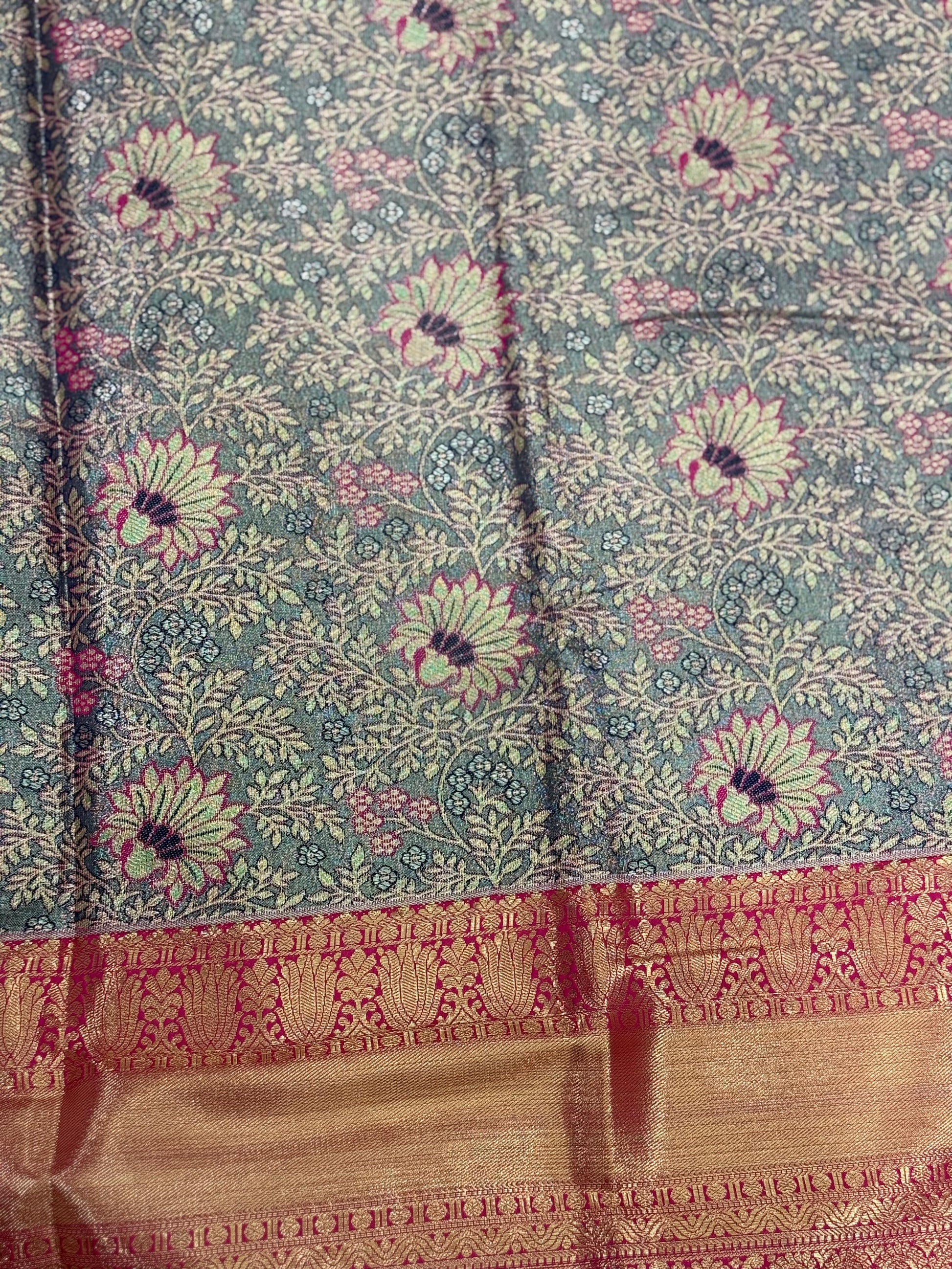 Rich Green Dharmavaram Silk Saree by My Store