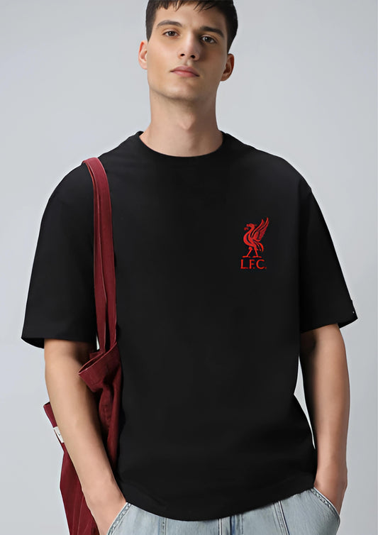 LIVERPOOL FC Black OVERSIZED T-SHIRT