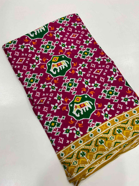 Pure Viscos Gaji Satin Silk Saree by My Store