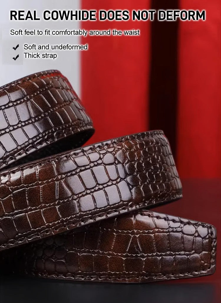 Men's Leather Automatic Buckle Belt