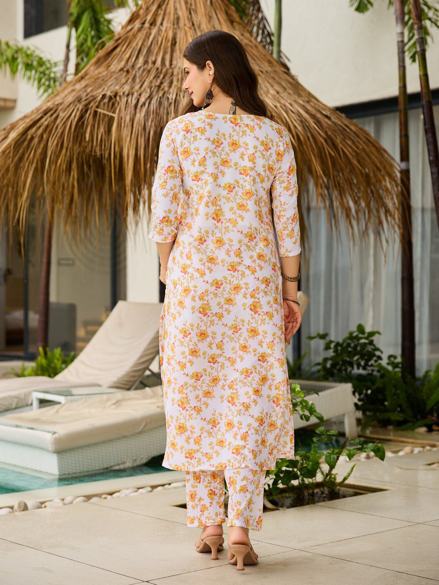 Bright Yellow Printed Kurta Set for Women – Ethnic & Casual Wear