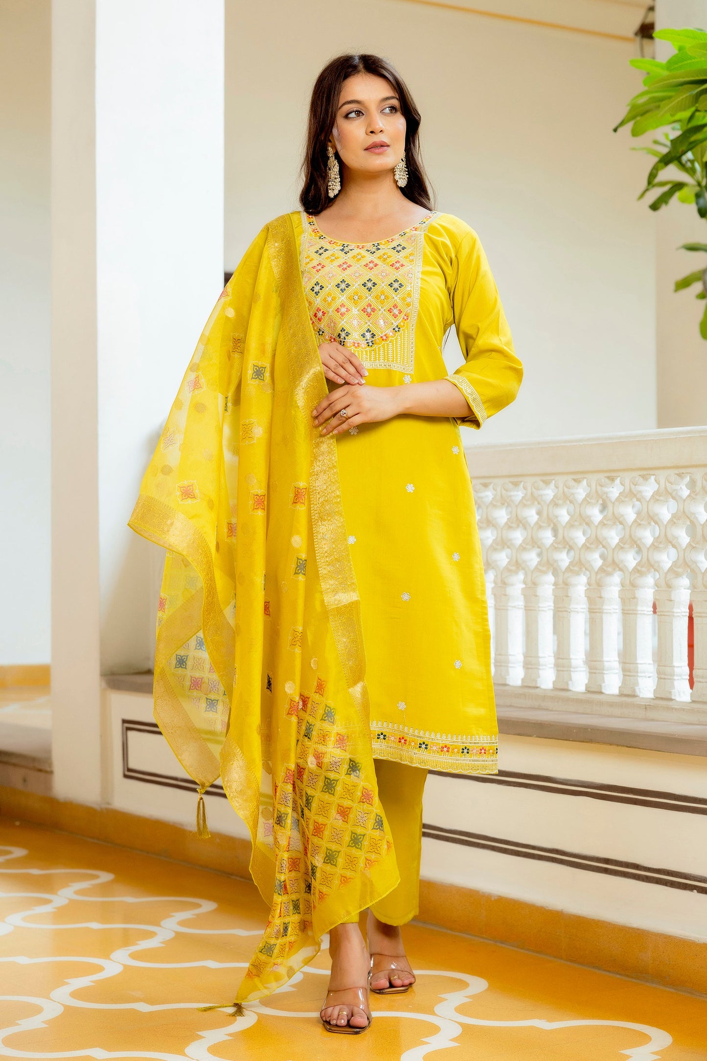 Bright Yellow Ethnic Kurta/Dress for Women – Festive & Casual Wear