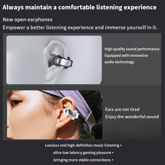 Open-Ear YX31 OWS Wireless Earbuds LED Battery Sports Earphones Ultra-Low Gaming Latency Shocking Stereo Bass Listening Over Ear