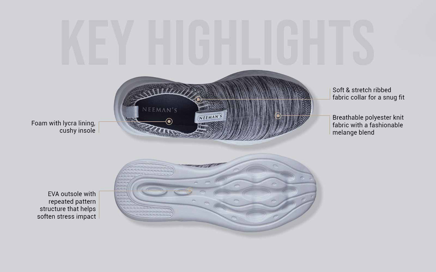 Melange Slip Ons : Grey by My Store