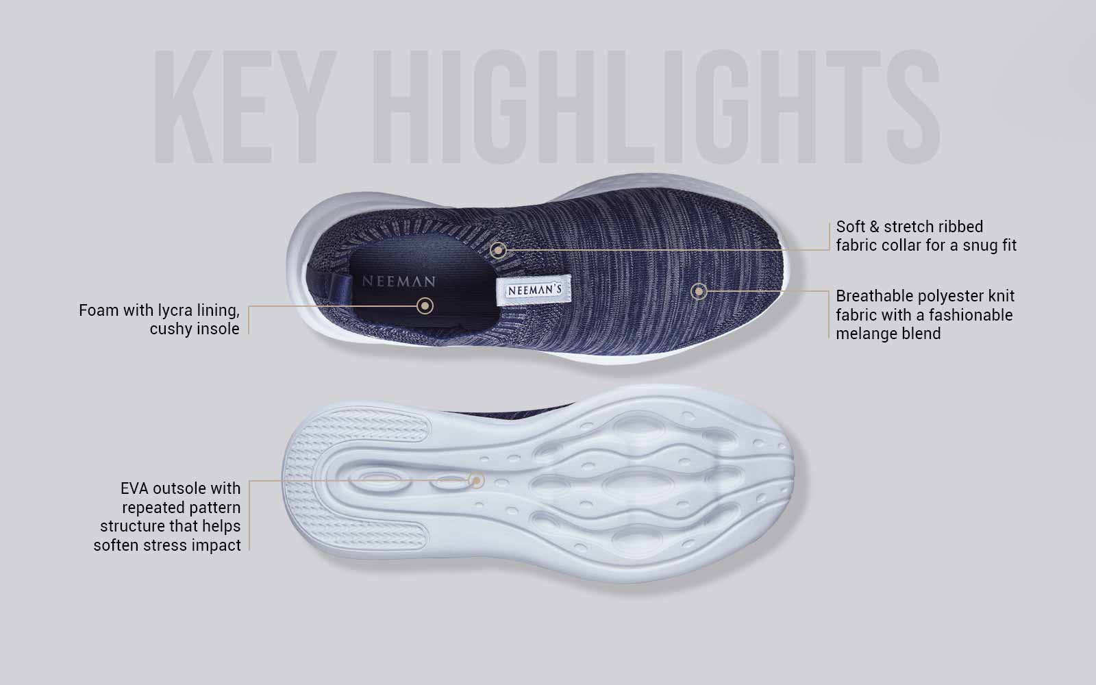 Melange Slip Ons : Navy by My Store