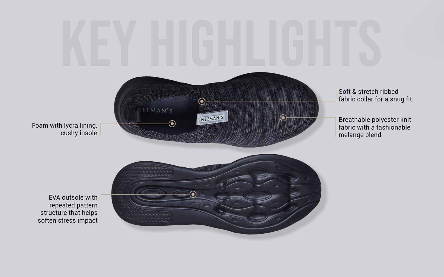 Melange Slip Ons : Black by My Store