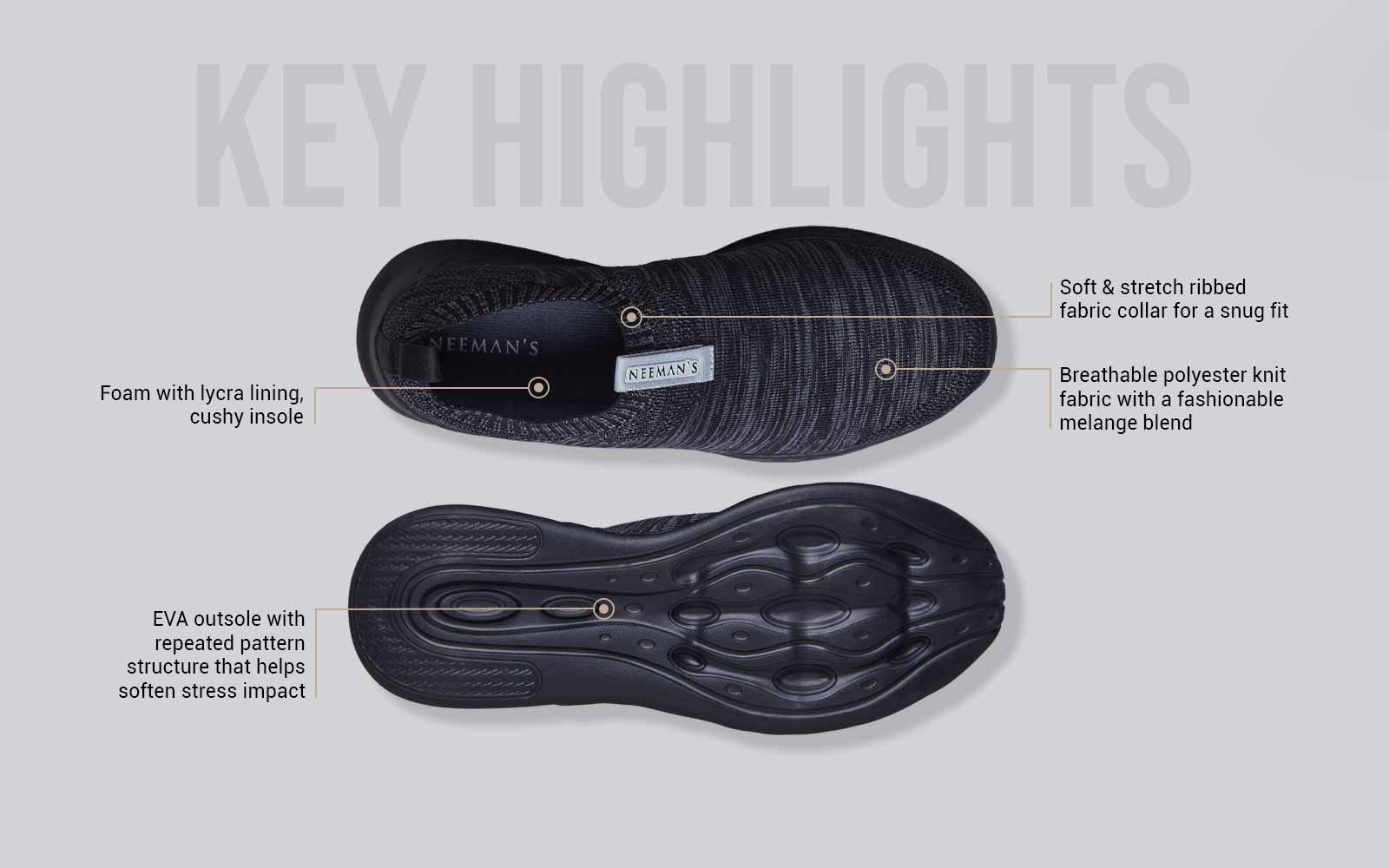 Melange Slip Ons : Black by My Store