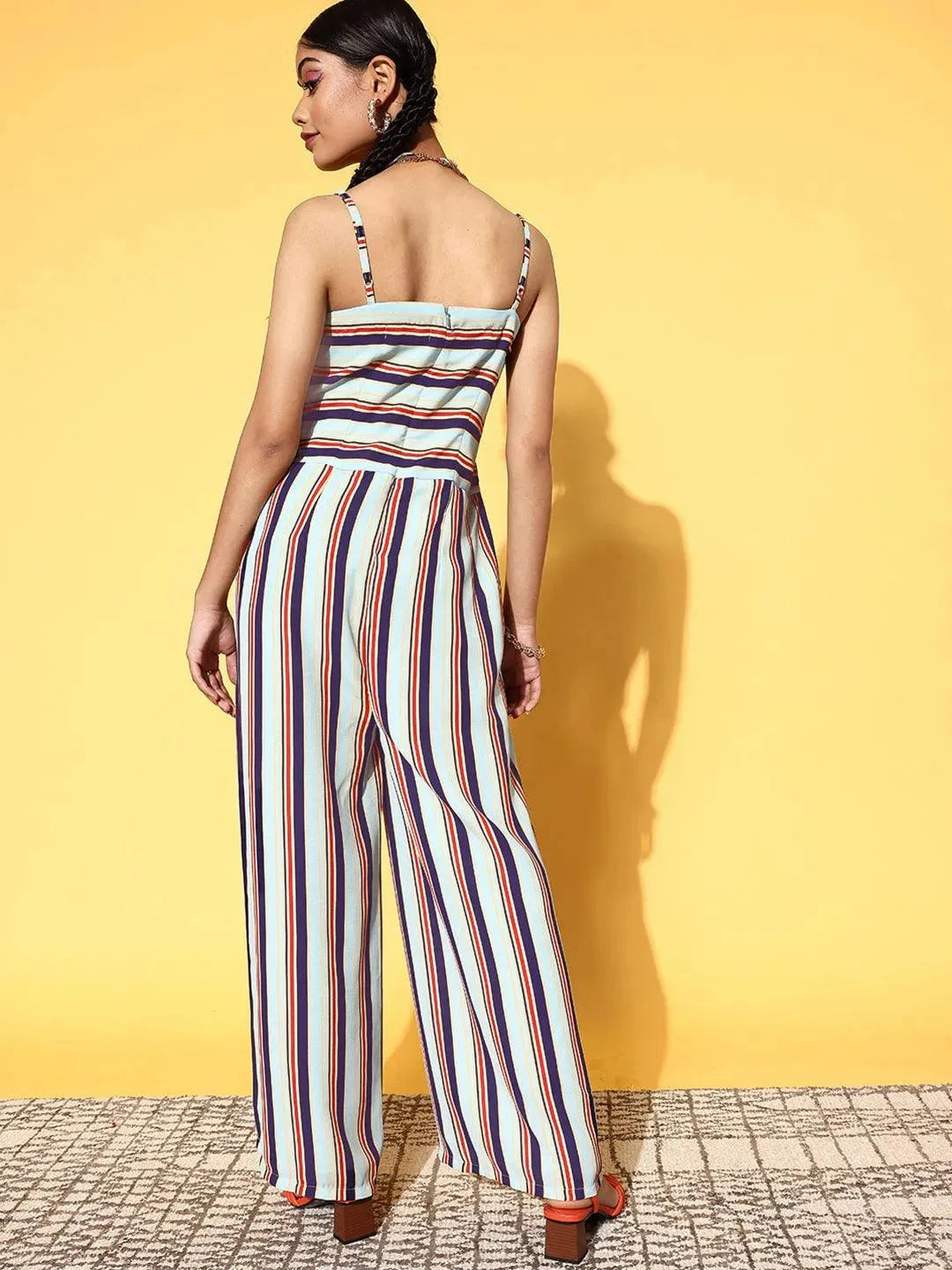Multicoloured Printed Georgette Jumpsuit by My Store