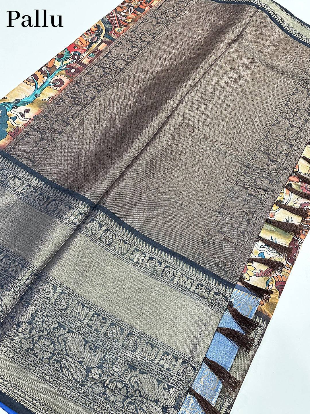 Heritage Bloom Kalamkari Silk Saree