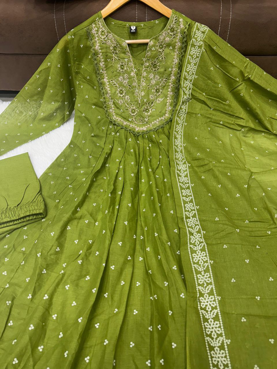 Olive Grace Anarkali Set
