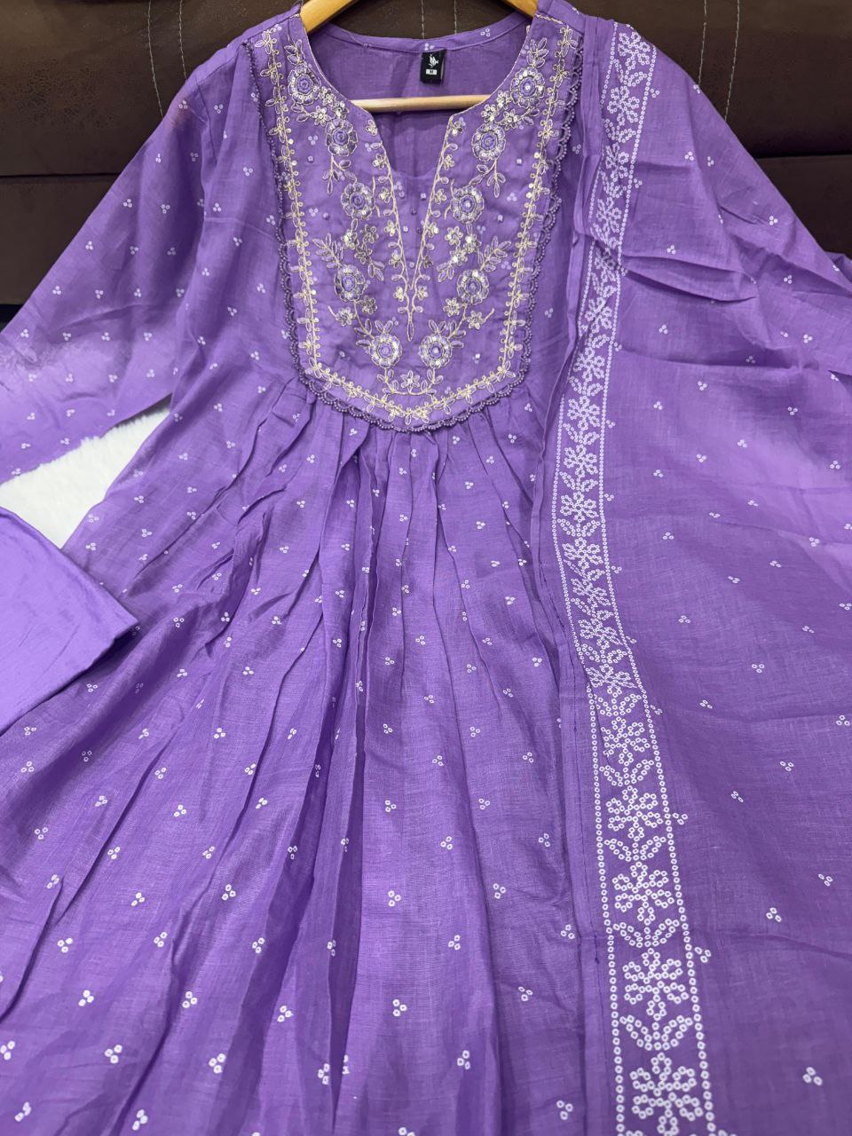 Lavender Grace Anarkali Kurta Set
