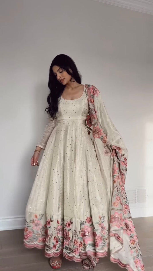 Aarushi Heavy Pure Vichitra Silk Gown by My Store