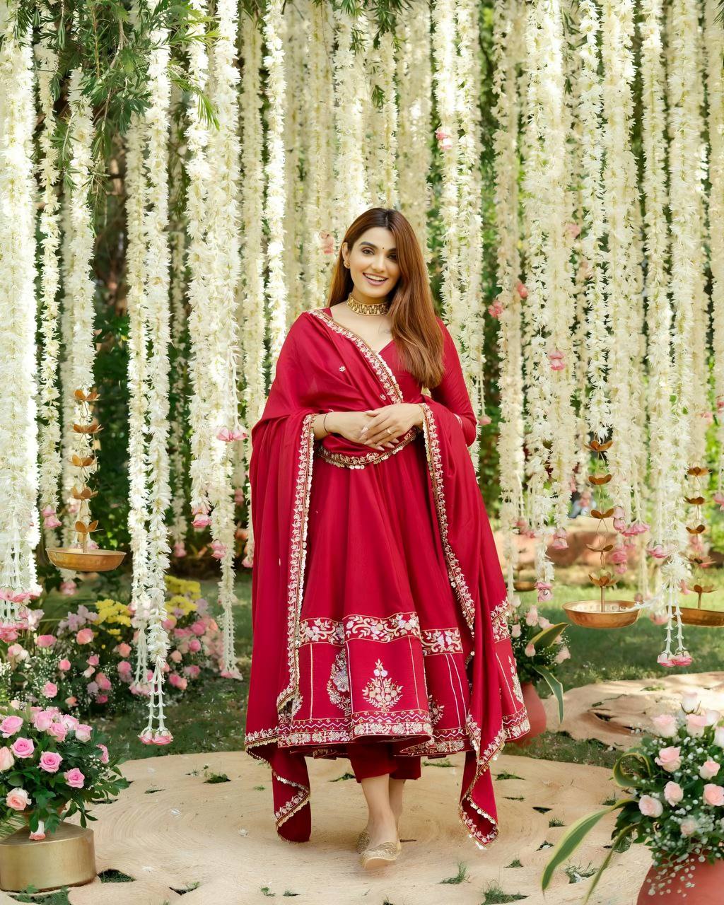Inaaya Festive Bloom Designer Anarkali Suit by My Store