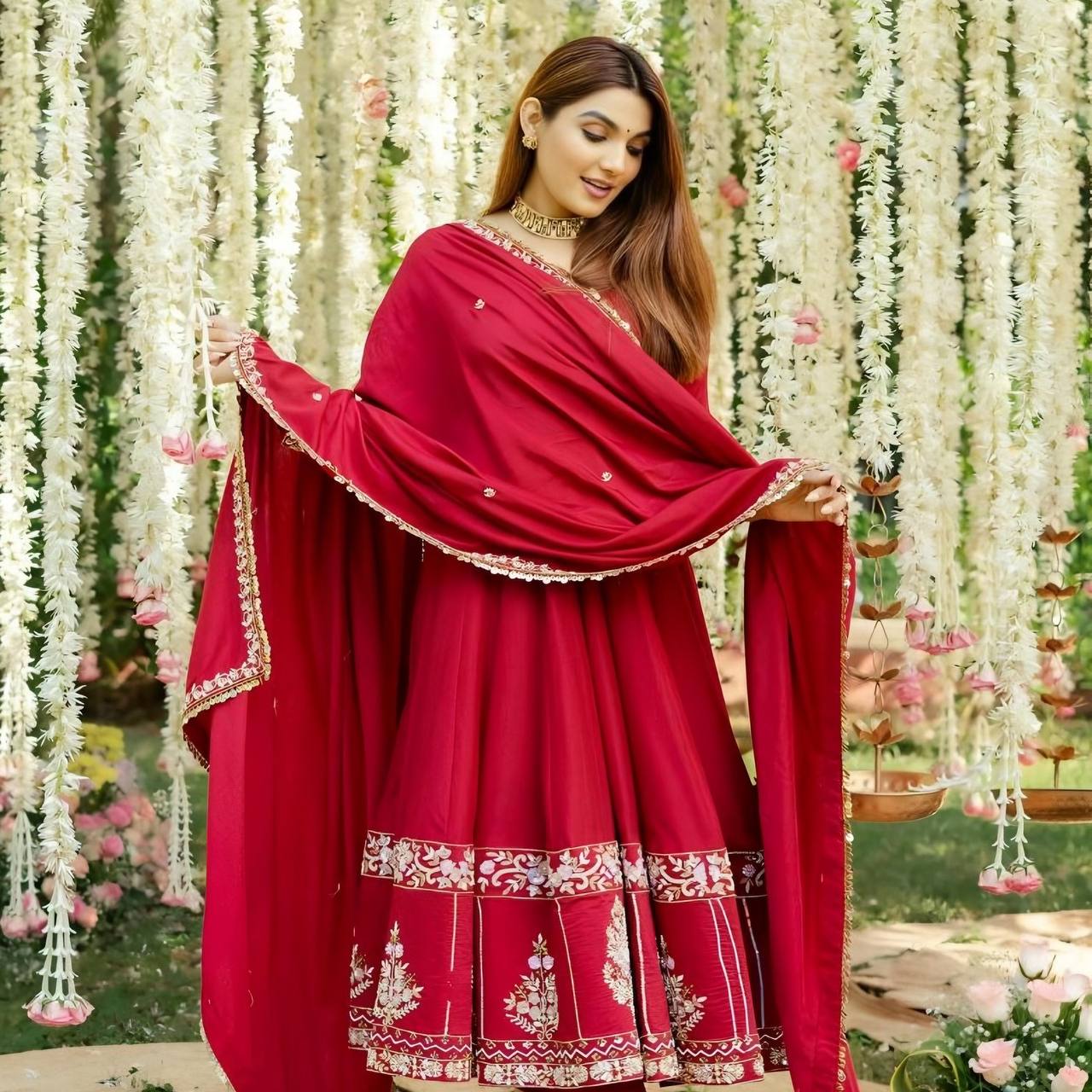 Inaaya Festive Bloom Designer Anarkali Suit by My Store