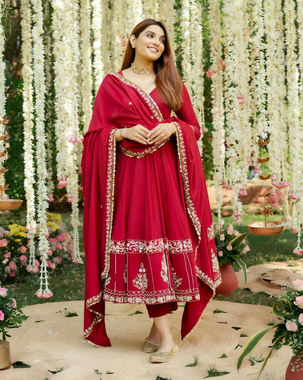 Inaaya Festive Bloom Designer Anarkali Suit by My Store