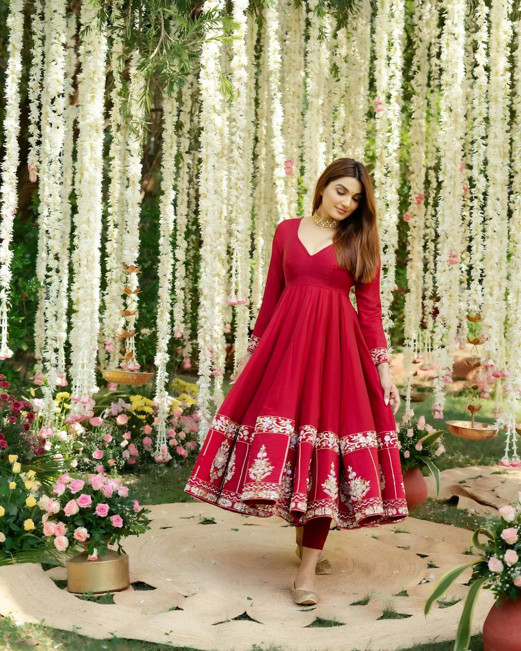Inaaya Festive Bloom Designer Anarkali Suit by My Store