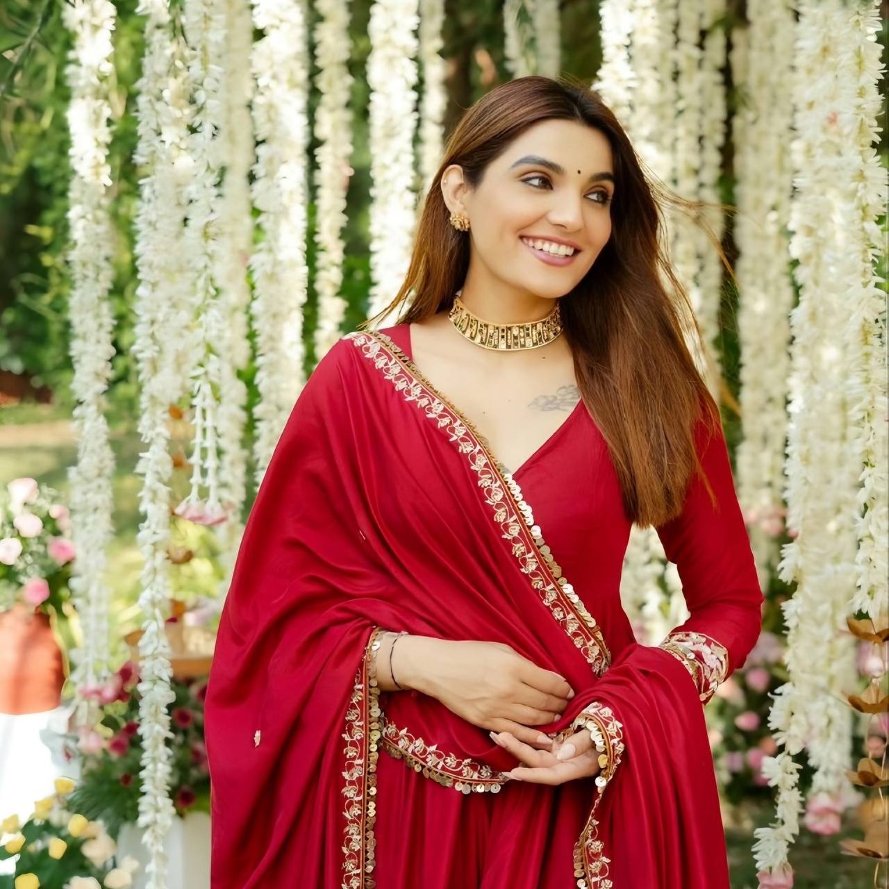 Inaaya Festive Bloom Designer Anarkali Suit by My Store