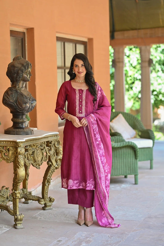 Summer Special Rayon Pink Kurta Set