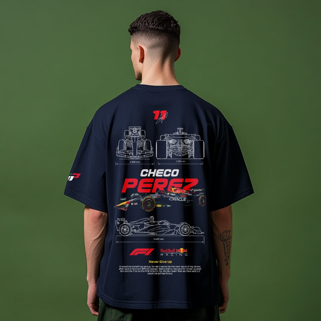 Checo Perez Oversize Navy Blue T-shirt